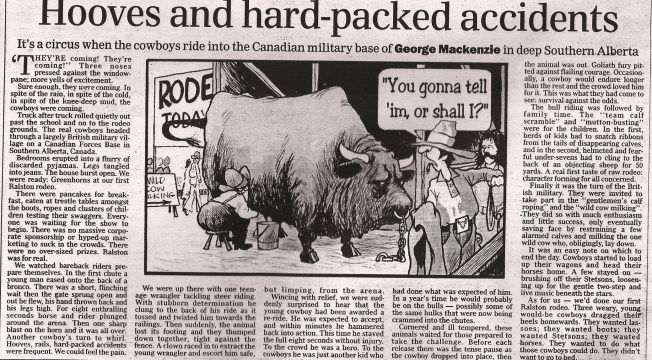 Published in The Weekly Telegraph under the pseudonym George Mackenzie