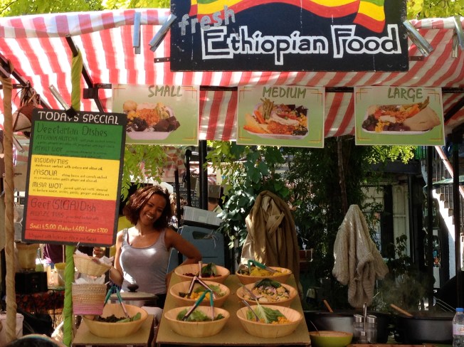 Fresh food from Camden Lock Market's West Yard in London