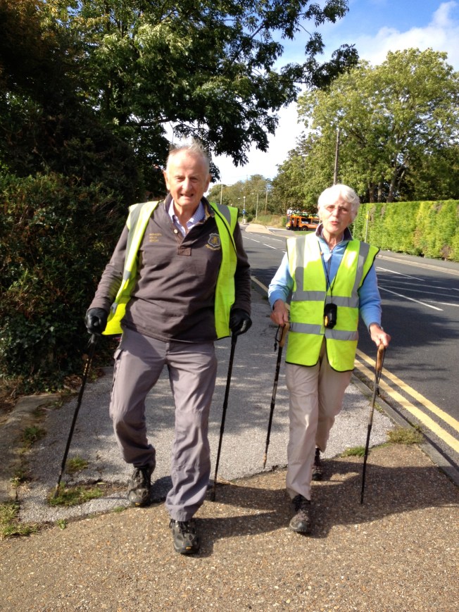 Tom Benyon OBE and his wife Jane on the last day of their walk from York to Canterbury