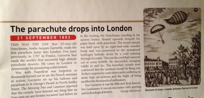 Garnerin parachutes into London - 1802