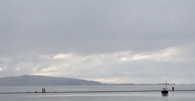 View across the marine lake in West Kirby, England
