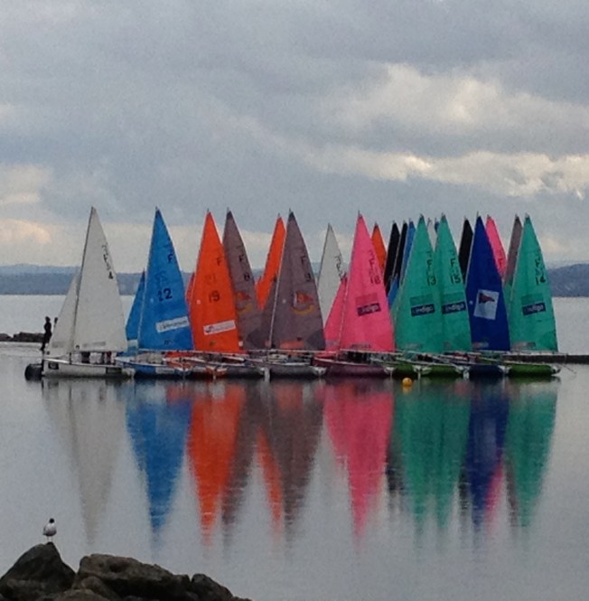 Waiting for the race - the marine lake in West Kirby in March 2013