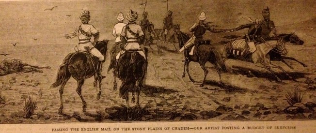 Posting dispatches - Afghanistan (illustration from The Graphic of March 1879)
