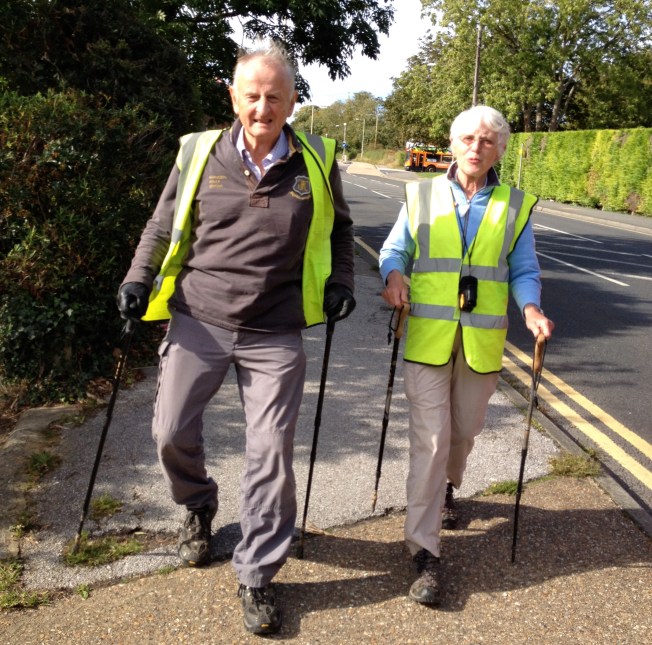 Tom Benyon OBE and his wife Jane on the last day of their walk from York to Canterbury 2012