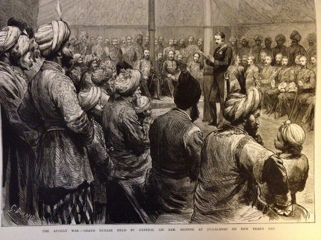 Grand Durbar held by General Sir Sam Browne on New Year's Day in Jellalabad.