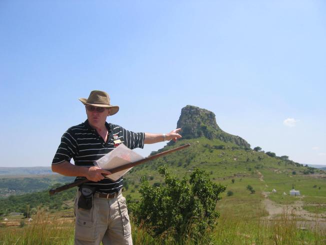 Ken Gillings in full swing at Isandlwana
