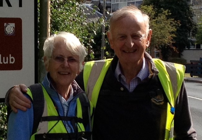 Tom Benyon OBE and his wife Jane, fellow fundraising walker for ZANE