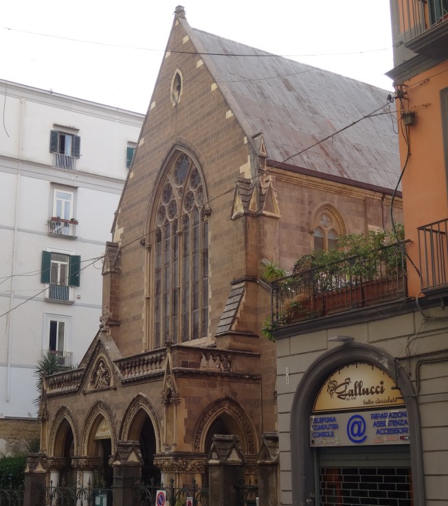 Christ Church Naples, now squashed in amongst apartment blocks and shop fronts
