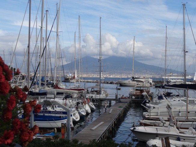 Yachts moored by Castel dell'Ovo and Chaia