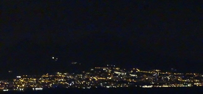 The lone bright light in the left third of the picture is the Mt Vesuvius Observatory. It is minutes before the end of 2014.