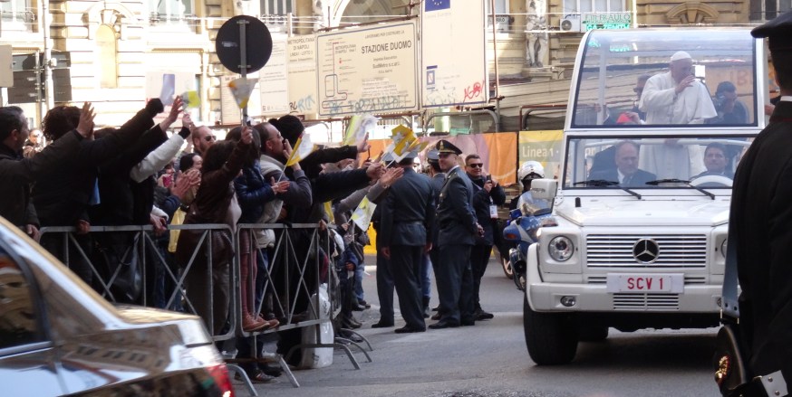 The Pope rounds yet another corner in Naples
