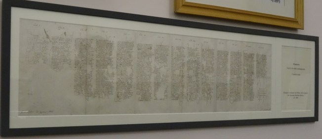 A papyrus scroll unrolled