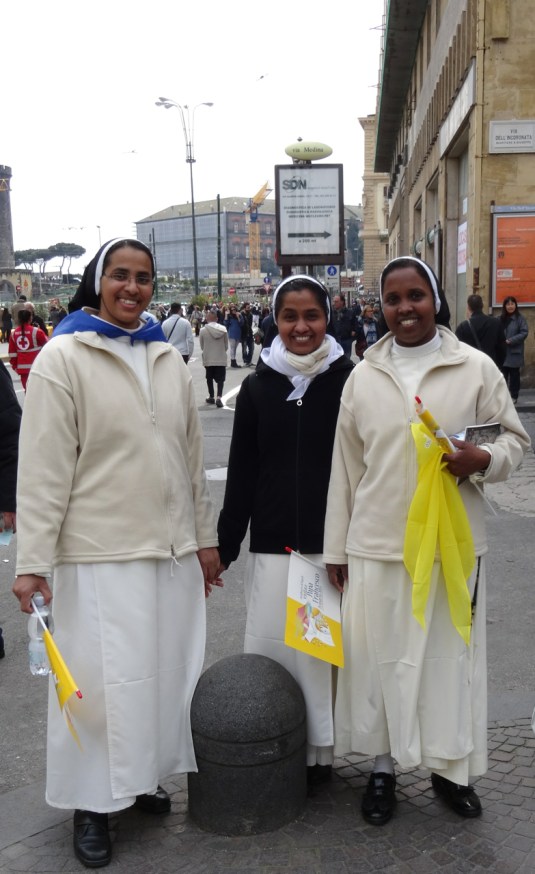 Nuns on their way back from the Piazza di Plebescito