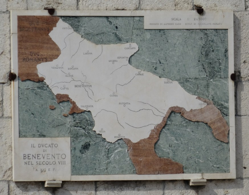 Map of the Duchy of Benevento in the 8th century