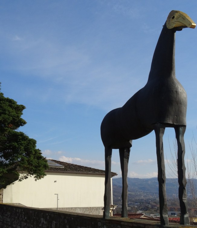 Mimmo Paladrino's horse in the Hortus Conclusus in Benevento