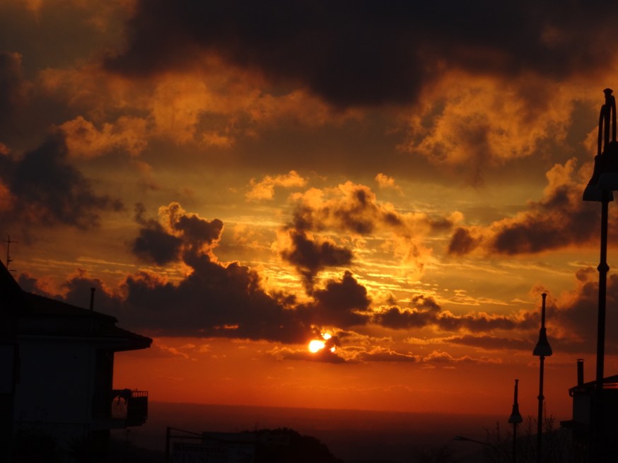 The sunset as we left Benevento