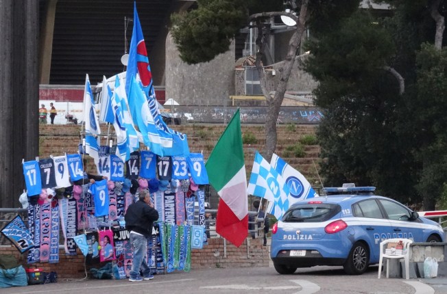 Outside the Stadio San Paolo in Naples