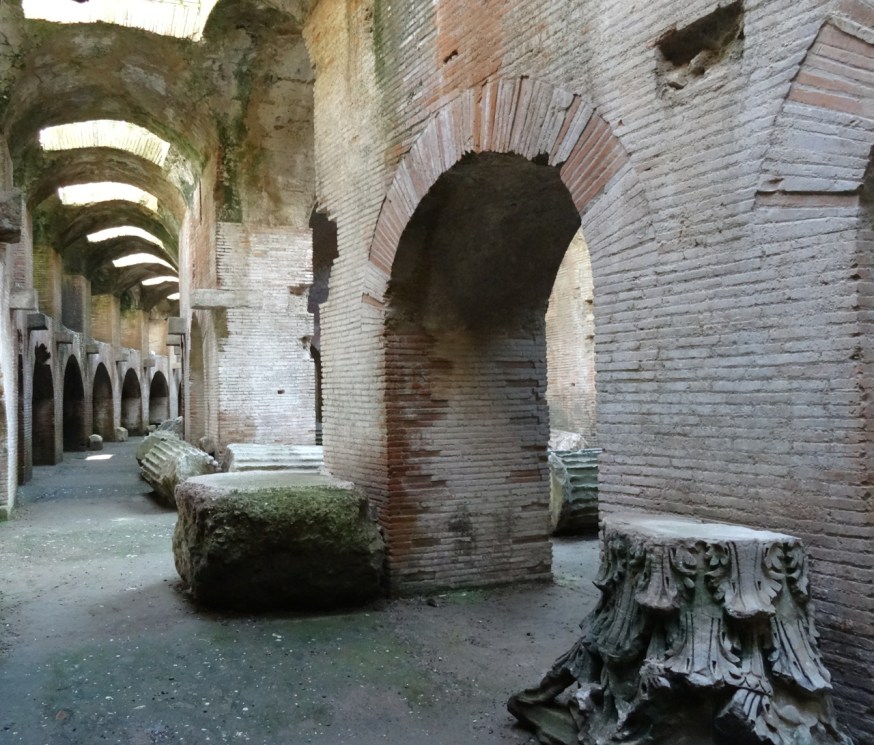 Chambers below ground in the Anfiteatro Flavio in Pozzuoli
