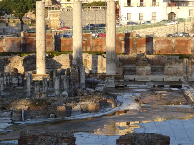 Temple of Serapis in Pozzuoli showing water marks up its length (now known to have been a market)