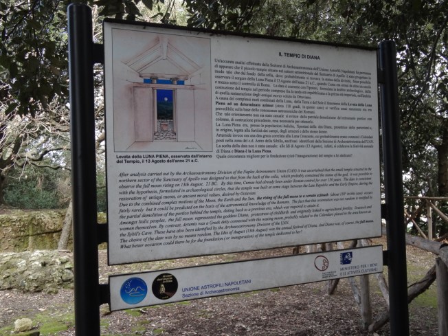 Information on the Temple of Diana, Cuma