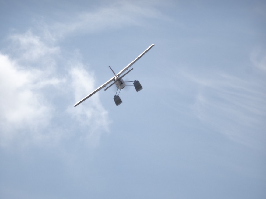 Remotely controlled plane on Lago di Patria