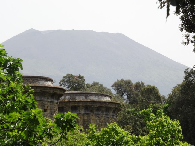 Vesuvius to the rear of the royal palace at Portici, near Naples