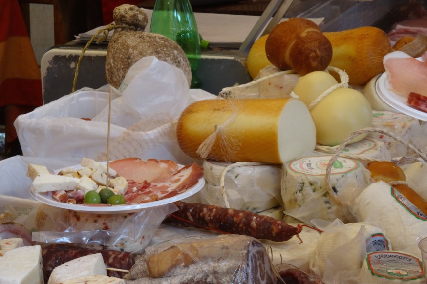 Hams, salami and cheeses