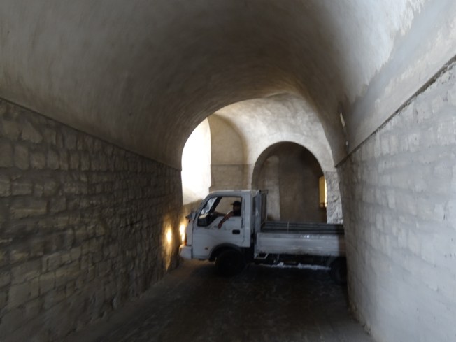 Lorry in the Castel Sant'Elmo Naples, Italy