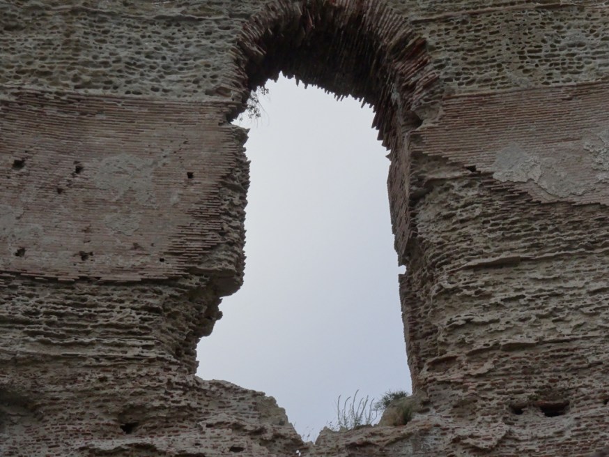 Roman brickwork on the edge of Lago d'Averno