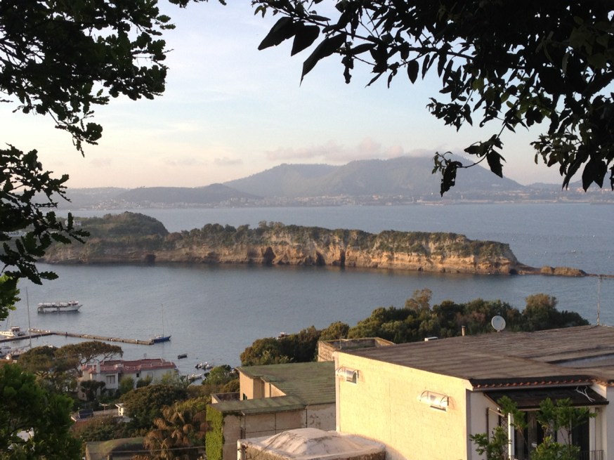 View from the first viewpoint out over part of the old Roman harbour at Miseno