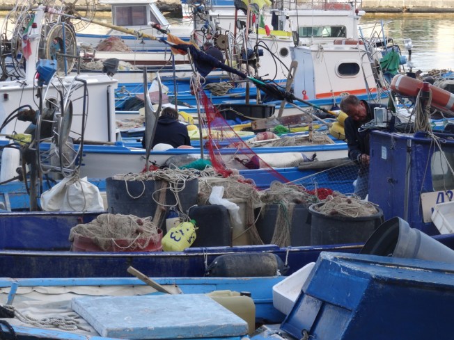 Fishermen in Cetara on the Amalfi Coast in Italy