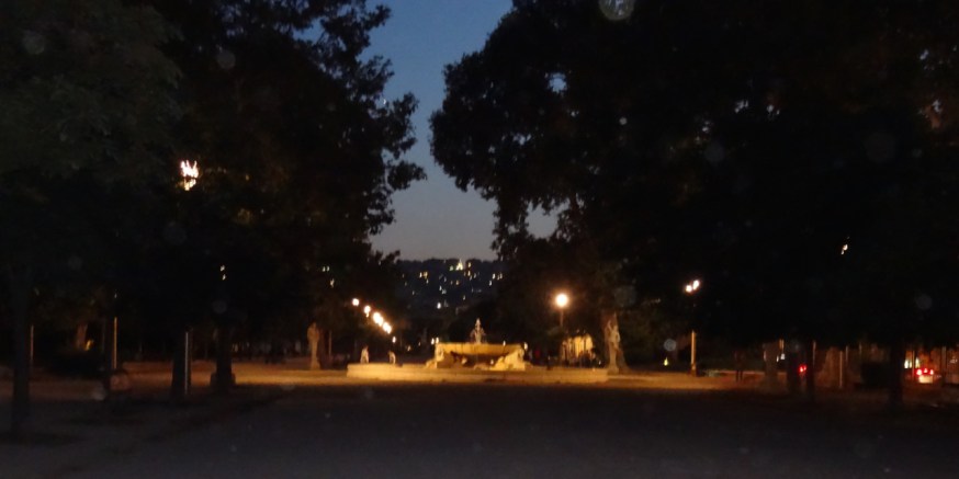 Near midnight in summer - the Villa Comunale in Naples