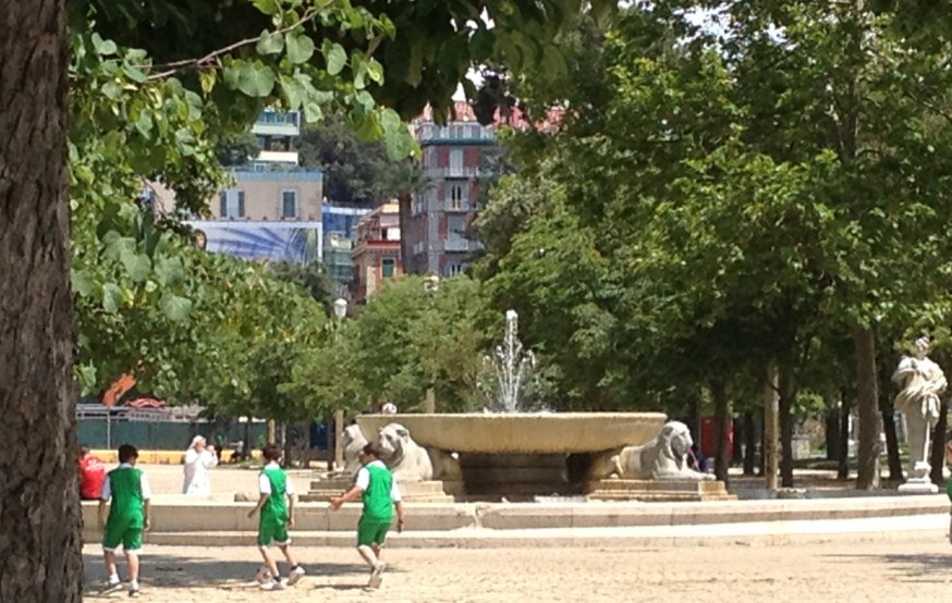 Football in the Villa Comunale in Naples