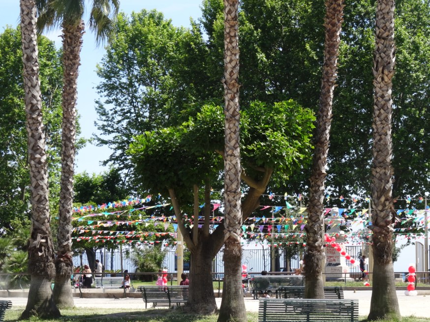 The Villa Comunale with the sea beyond