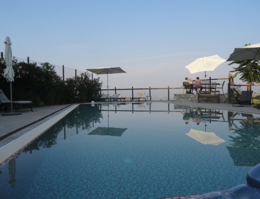 The pool with its view over the hills - Hotel Leone, Le Marche Italy
