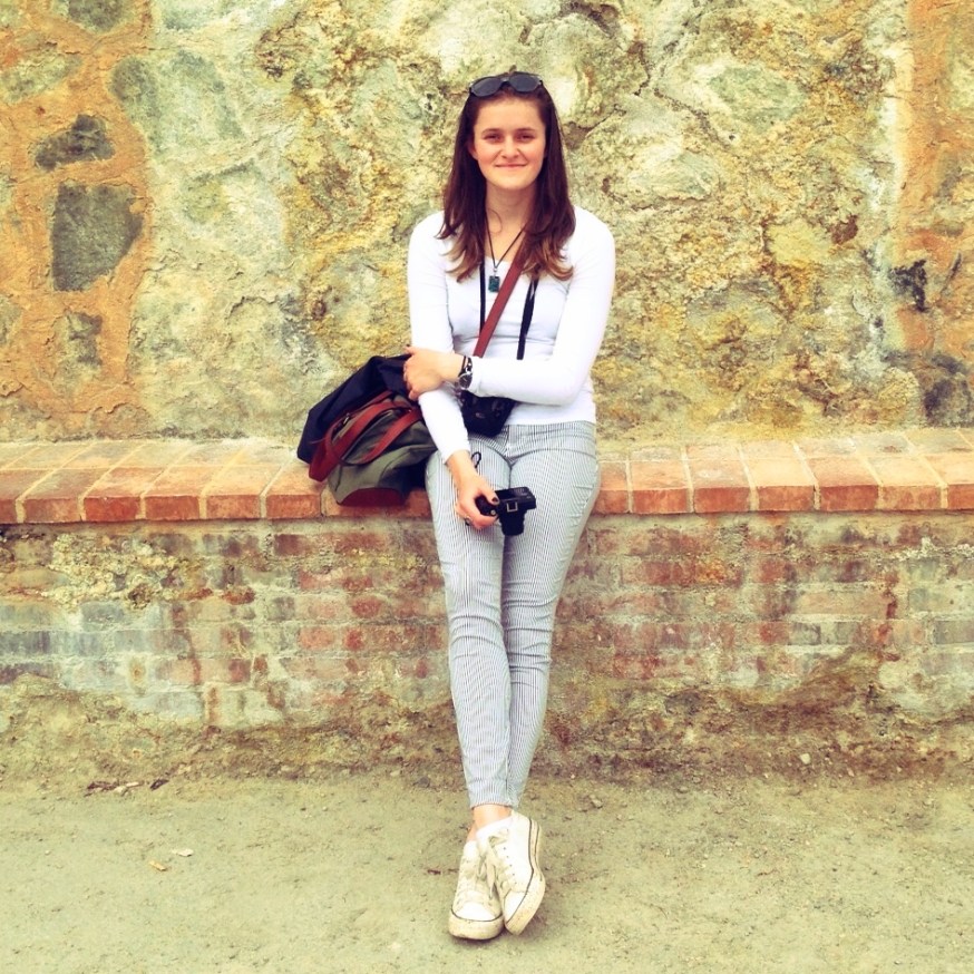 Photograph by Elizabeth Ahlefeldt: Eliza at the Solfatara, Campi Flegrei, Pozzuoli, near Naples