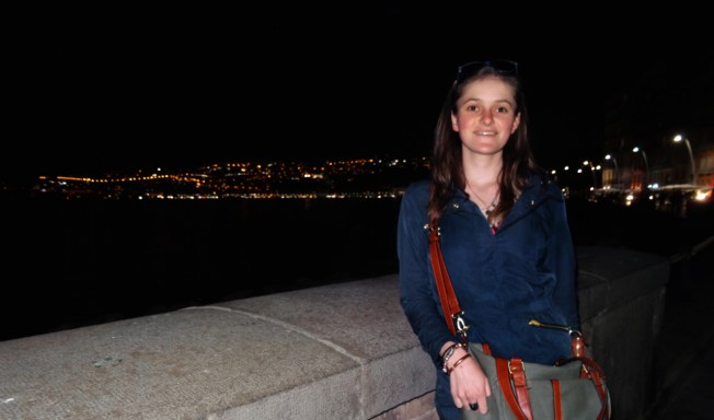 Eliza on the Lungomare in Naples, Italy