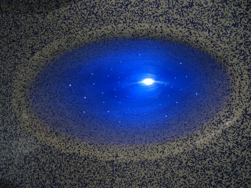 Looking up through the blue to street level