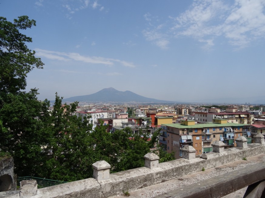 View from the terrace of Villa Arianna towards Vesuvius