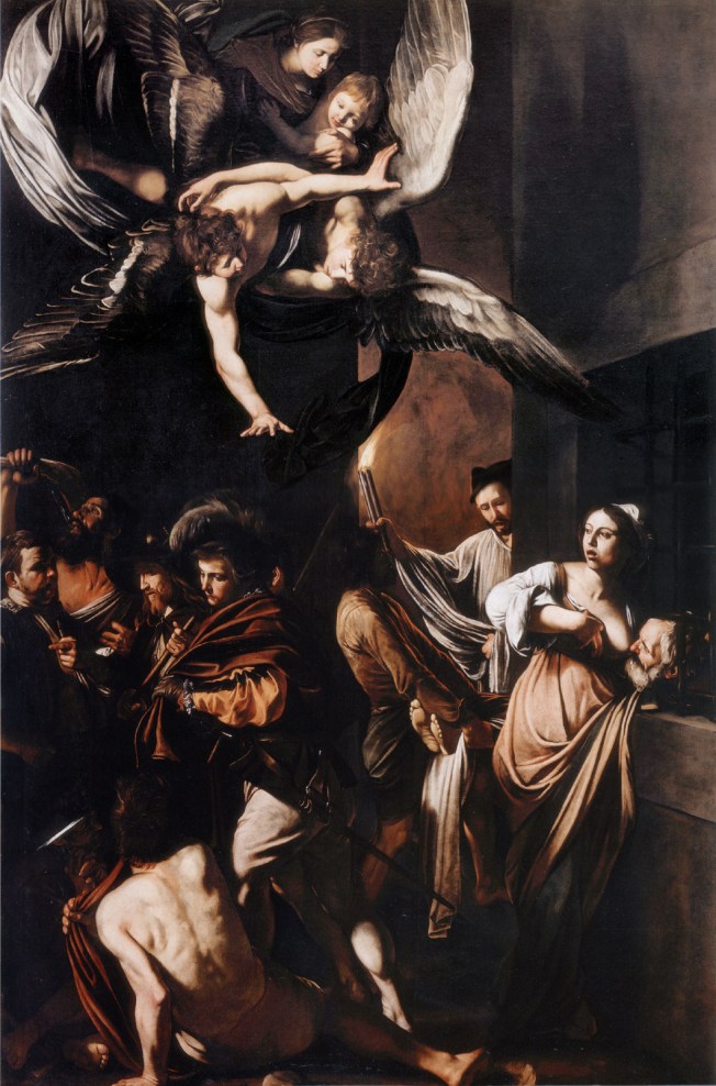 Caravaggio: Sette Opere di Misericordia which now hangs in the church belonging to the charity Pio Monte de la Misericordia near the Duomo in Naples, Italy