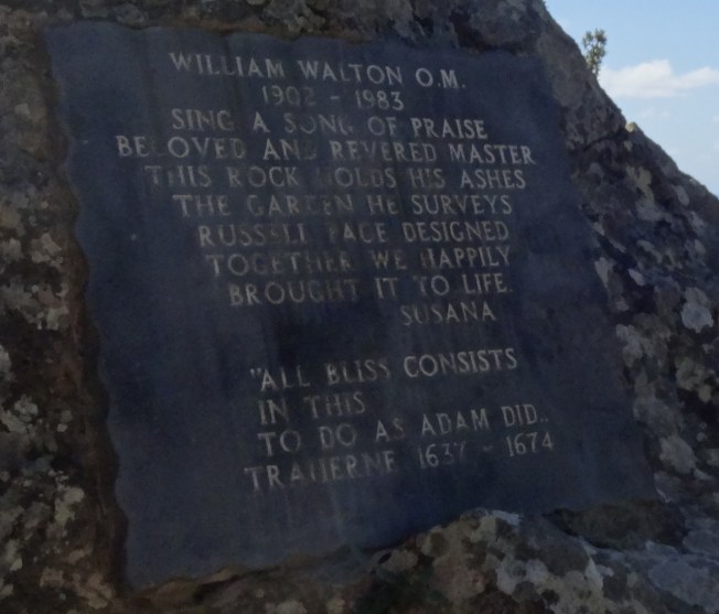 Memorial to William Walton at La Mortella on Ischia