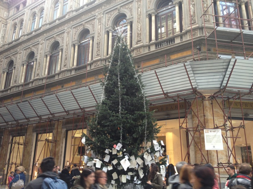 The 'Tree of Wishes' in the Galleria Umberto I in Naples, Italy