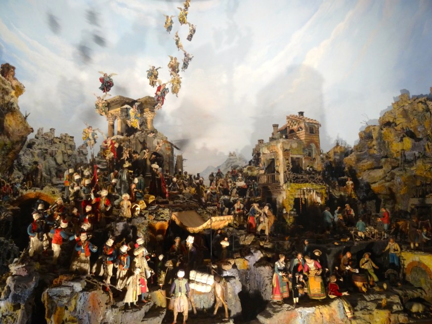 The huge presepe (crib scene) on display in the Certosa di San Martino in Naples, Italy.