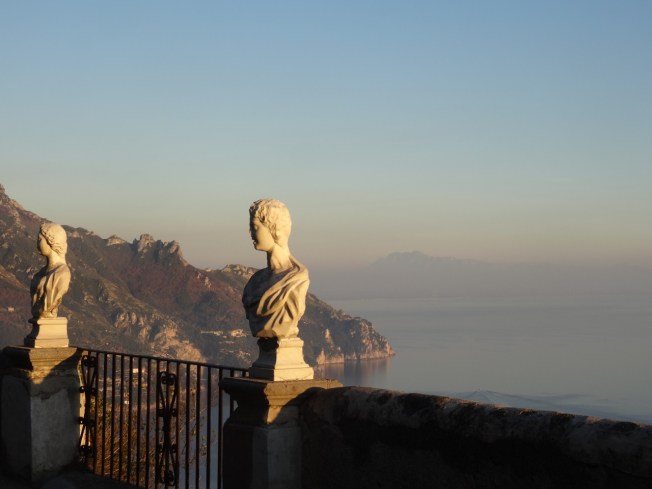 View across the sea from the Villa Cimbrone in Ravello, Italy