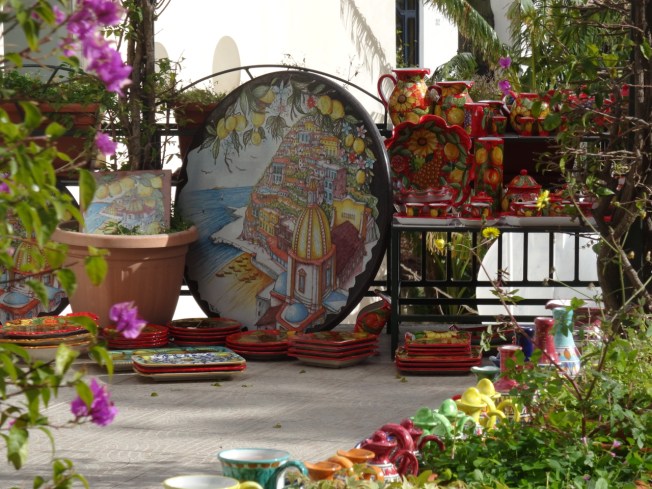 Ceramics for sale in Positano on the Amalfi Coast in Italy