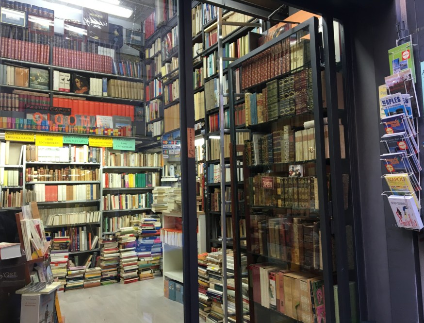 The bookshops and stalls of Port'Alba in Naples, Italy