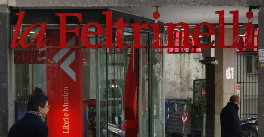 Large bookstore in Naples, Italy