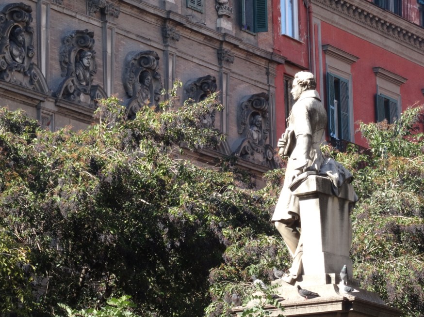 Statue of the composer Vincenzo Bellini in Piazza Bellini Naples, Italy