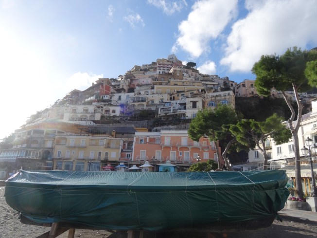 Positano on the Amalfi Coast in Italy - still wrapped up for winter
