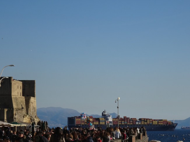 The Lungomare in Naples, Italy on a busy weekend